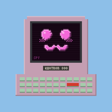 Pink PRTSCN computer with a magenta face